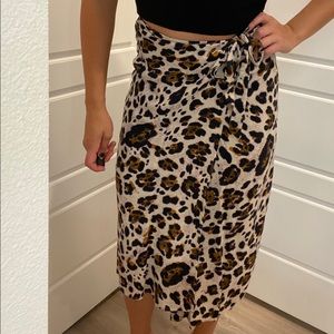 Cheetah print wrap skirt